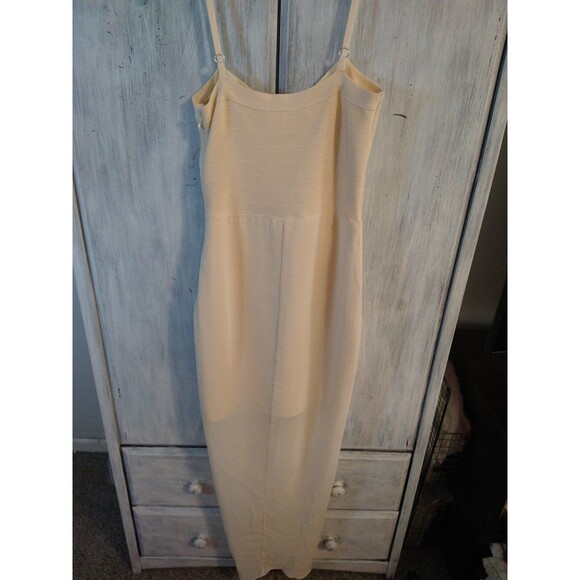 Bebe bodycon maxi sheer dress Md cream summer Sexy City Boho - Picture 6 of 12